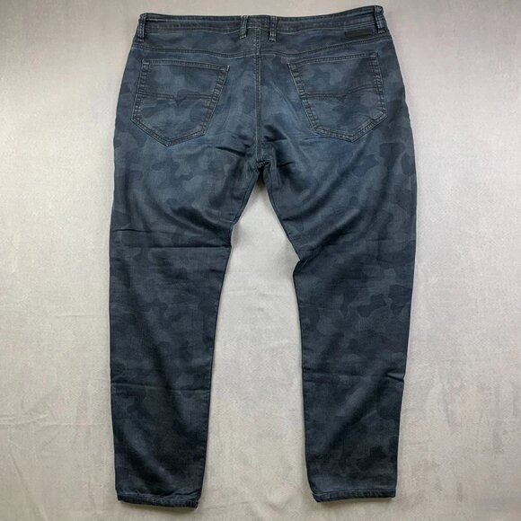 Diesel Men Pants 40x30 Blue Camo Denim Jogger Jeans Narrot CB-NE Stretch Tapered - Picture 12 of 15